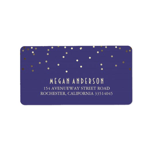 Goldkonfetti-Hochzeit Adressaufkleber (Vorne)