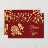 Goldkonfetti, Rose auf der roten Hochzeit Danke (Vorne/Hinten)