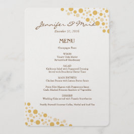 Goldkonfetti-Zirkel des Hochzeitmenüs Menükarte