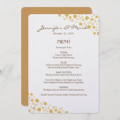 Goldkonfetti-Zirkel des Hochzeitmenüs Menükarte (Vorne/Hinten)