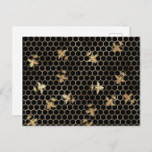 Goldköniginnen-Bienen und Honeycomb Postkarte (Vorne/Hinten)