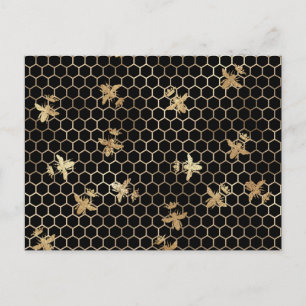 Goldköniginnen-Bienen und Honeycomb Postkarte