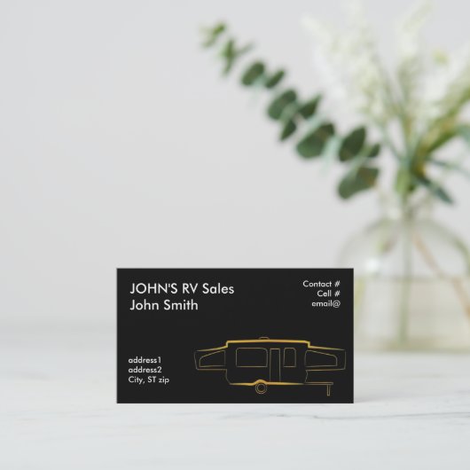 GoldKontur-Pop herauf Zeltanhänger Visitenkarte (Stehend Vorderseite)