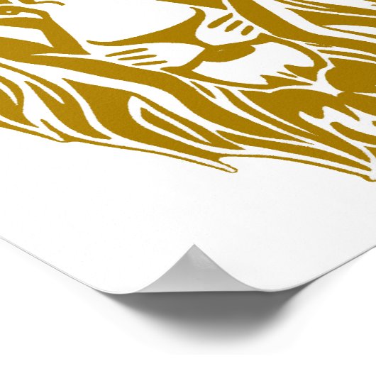 Goldkopfschild des traurigen Löwen Poster (Ecke)