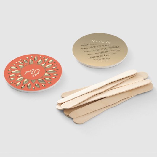 Goldkorallenhochzeitsprogramm Fächer (Non-assembled)