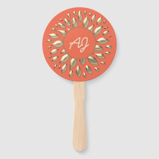 Goldkorallenhochzeitsprogramm Fächer (Vorderseite)