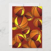 Goldkorbbälle für Maroon Kinder zum Geburtstag Einladung (Rückseite)