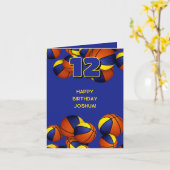 Goldkörbchen Kindergeburtstag Karte (Gelbe Blume)