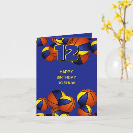 Goldkörbchen Kindergeburtstag Karte (Gelbe Blume)