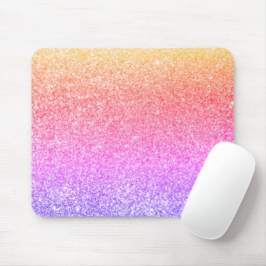 Goldkornrosa Lila Funkelnd Regenbogen-Glitzer Mousepad (Mit Mouse)