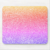 Goldkornrosa Lila Funkelnd Regenbogen-Glitzer Mousepad (Vorne)