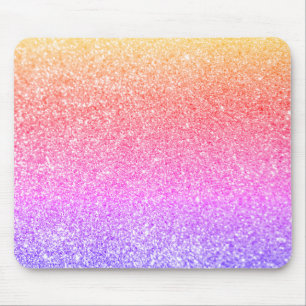 Goldkornrosa Lila Funkelnd Regenbogen-Glitzer Mousepad