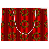 Goldkranz an Roten Weihnachten Große Geschenktüte (Rückseite)