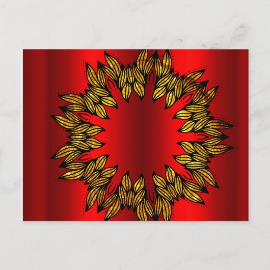 Goldkranz an Roten Weihnachten Postkarte (Vorderseite)