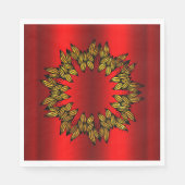 Goldkranz an Roten Weihnachten Serviette (Vorderseite)