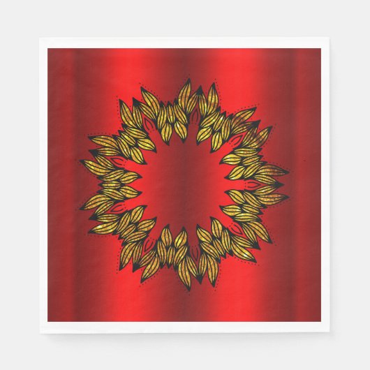 Goldkranz an Roten Weihnachten Serviette (Vorderseite)