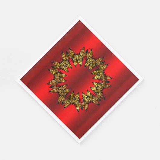 Goldkranz an Roten Weihnachten Serviette (Ecke)