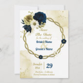 Goldkranz aus phantastischem Elfenbein Save The Date (Vorderseite)