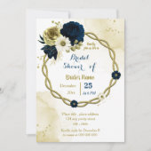 Goldkranz-Brautparty für Elfenbein Einladung (Vorderseite)