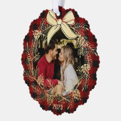 Goldkranz Buffalo Kariert mit Foto Ornament Karte (Links)