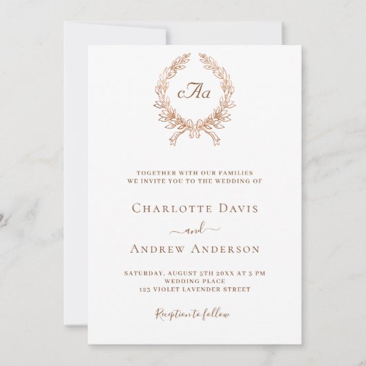 Goldkranz-Hochzeit Einladung (Vorderseite)