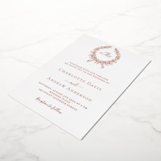 Goldkranz-Hochzeit Folieneinladung (Gedreht)