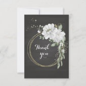 Goldkranz mit weißen Blume Dankeskarte (Vorderseite)