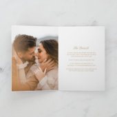 Goldkranz-Monogram-Elegante Hochzeit Einladung (Innenseite)