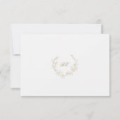 Goldkranz-Monogram-Elegante Hochzeit RSVP Karte (Rückseite)