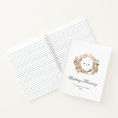 Goldkranz-Monogramm-Hochzeit Notizblock (Innenseite)