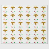 Goldkranz und Jingle Bells Weißbroschpapier Geschenkpapier (Flach)