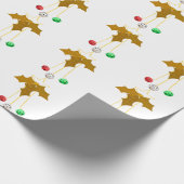 Goldkranz und Jingle Bells Weißbroschpapier Geschenkpapier (Ecke)