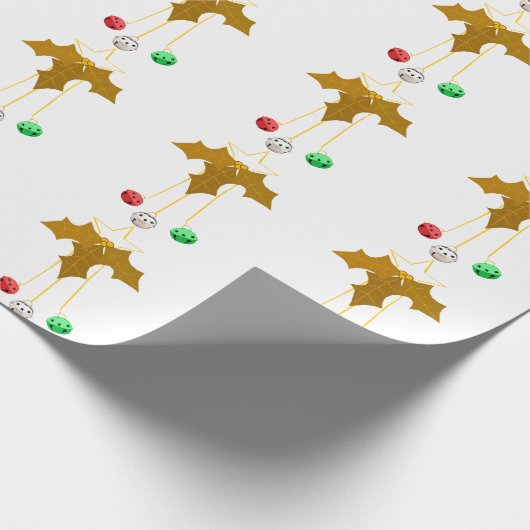 Goldkranz und Jingle Bells Weißbroschpapier Geschenkpapier (Ecke)