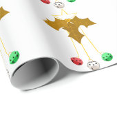 Goldkranz und Jingle Bells Weißbroschpapier Geschenkpapier (Rolleneckpunkt)