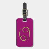 Goldkrebs Gepäckanhänger (Vorderseite vertikal)