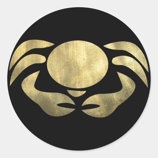 Goldkrebs Runder Aufkleber (Vorderseite)