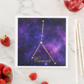 Goldkrebskonstellation auf der dunklen Galaxie | Serviette (Beispiel)