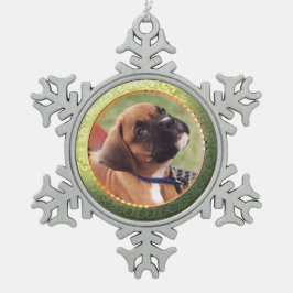 Goldkreis-Foto-Schneeflocke-Verzierung Schneeflocken Zinn-Ornament