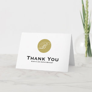 Goldkreis-Schrift-Monogramm-Hochzeit-Dankeskarten Dankeskarte