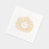 Goldkreis von Blätter Hochzeit Monogramm Brauch Servietten Mit Folie (Links)