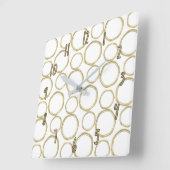 Goldkreise u. weißes modernes modisches Chic Quadratische Wanduhr (Winkel)