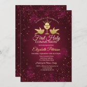 Goldkreuz, Chalice Red First Heilige Kommune Einladung (Vorne/Hinten)