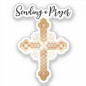 Goldkreuz, das ein Gebet sendet Aufkleber (Vorderseite)