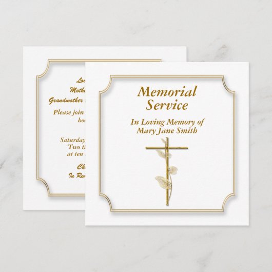 Goldkreuz Einladung (Vorne/Hinten)