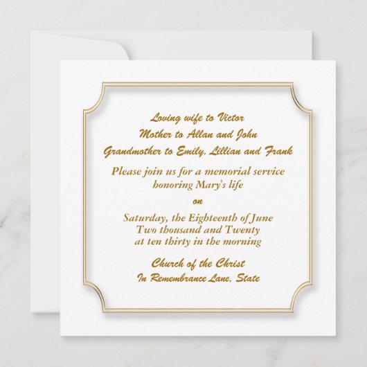 Goldkreuz Einladung (Rückseite)