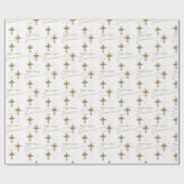 Goldkreuz Erste Heilige Kommune Geschenkpapier (Flach)