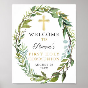 Goldkreuz Grünkranz Erste Heilige Kommune Poster