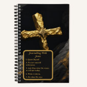 Goldkreuz im Schwarzen Christlichen Journal Notizblock (Vorderseite)