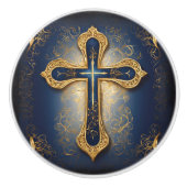 Goldkreuz Keramikknauf (Vorderseite)