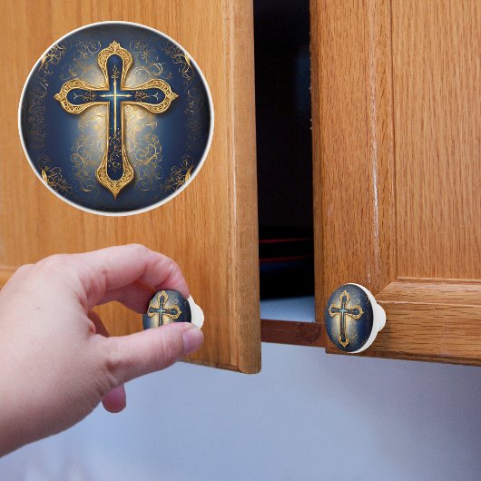 Goldkreuz Keramikknauf